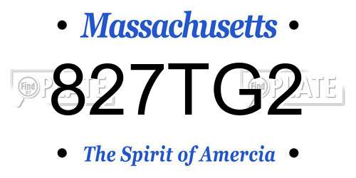 827TG2 Massachusetts License Plate