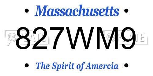 827WM9 Massachusetts License Plate