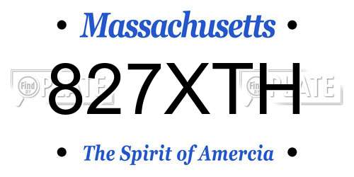 827XTH Massachusetts License Plate