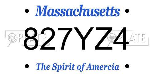 827YZ4 Massachusetts License Plate