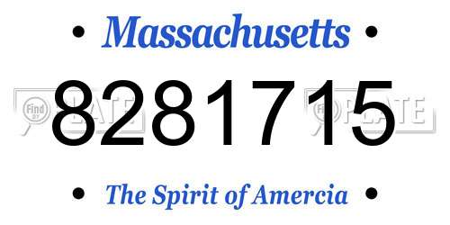 8281715 Massachusetts License Plate
