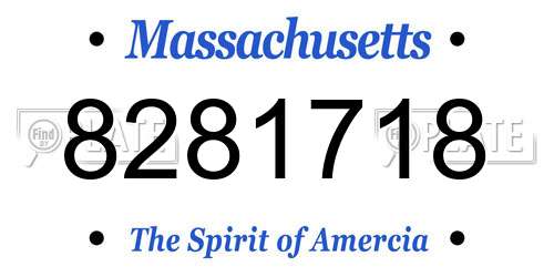 8281718 Massachusetts License Plate