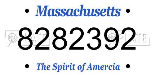 8282392 Massachusetts License Plate
