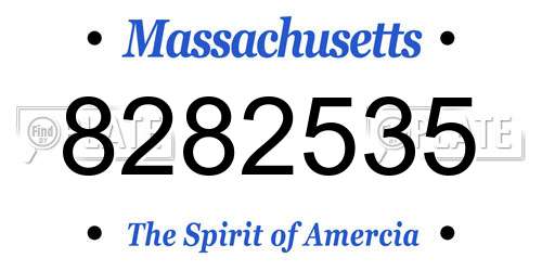 8282535 Massachusetts License Plate