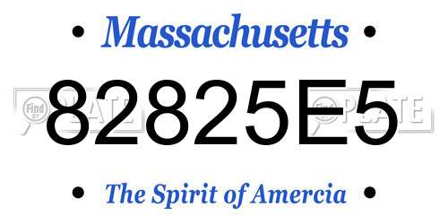 82825E5 Massachusetts License Plate