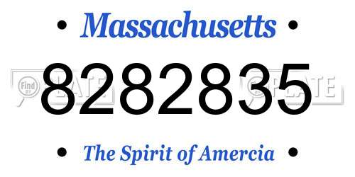 8282835 Massachusetts License Plate