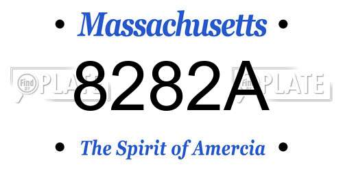 8282A Massachusetts License Plate