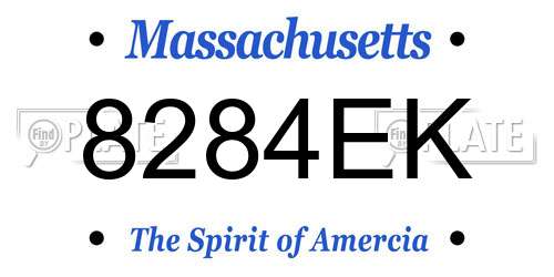 8284EK Massachusetts License Plate