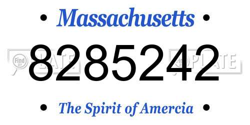 8285242 Massachusetts License Plate