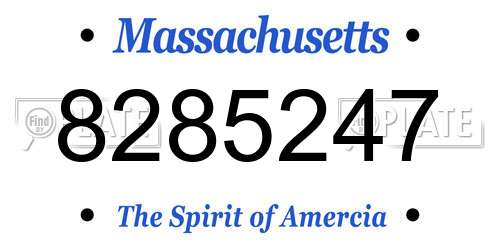 8285247 Massachusetts License Plate