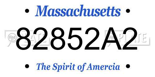 82852A2 Massachusetts License Plate