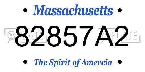 82857A2 Massachusetts License Plate