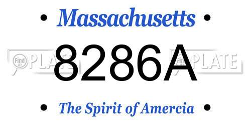 8286A Massachusetts License Plate