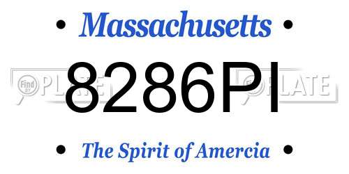 8286PI Massachusetts License Plate