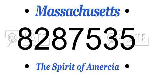 8287535 Massachusetts License Plate