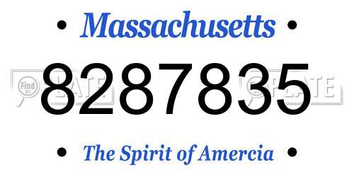 8287835 Massachusetts License Plate