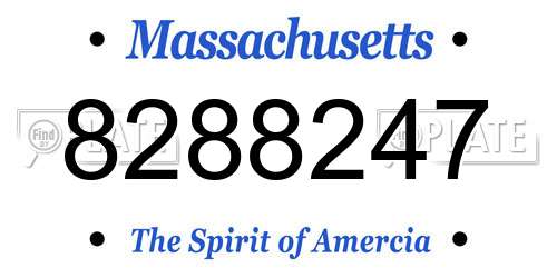 8288247 Massachusetts License Plate