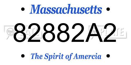 82882A2 Massachusetts License Plate