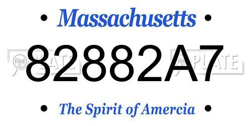 82882A7 Massachusetts License Plate