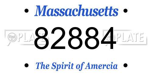 82884 Massachusetts License Plate
