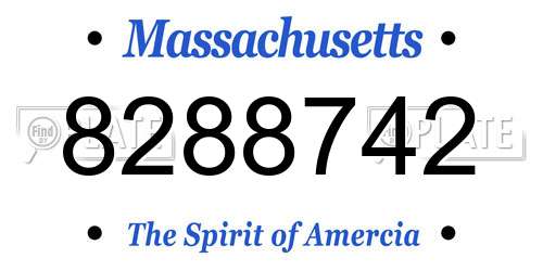 8288742 Massachusetts License Plate