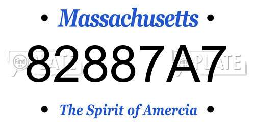 82887A7 Massachusetts License Plate