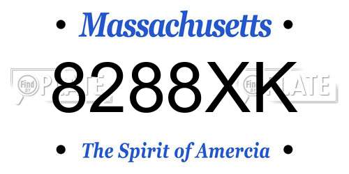 8288XK Massachusetts License Plate