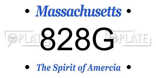 828G Massachusetts License Plate