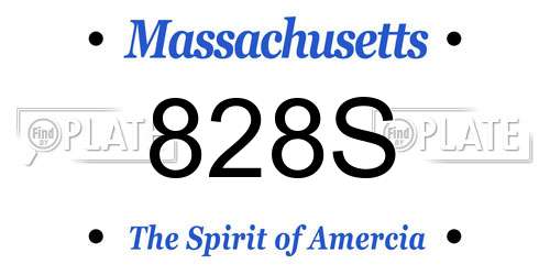 828S Massachusetts License Plate