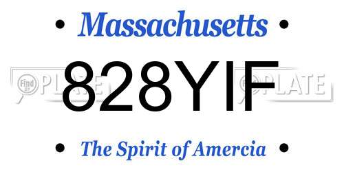 828YIF Massachusetts License Plate