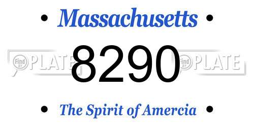 8290 Massachusetts License Plate