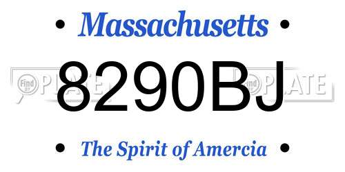 8290BJ Massachusetts License Plate