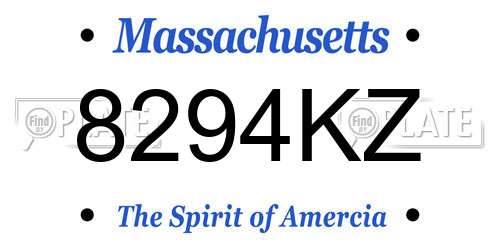 8294KZ Massachusetts License Plate