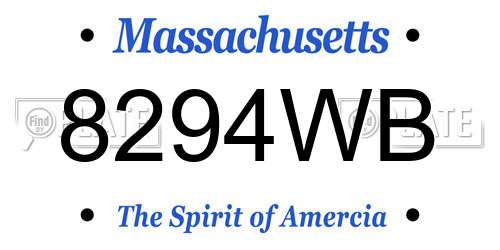 8294WB Massachusetts License Plate