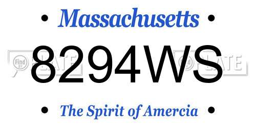 8294WS Massachusetts License Plate