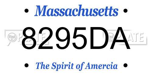8295DA Massachusetts License Plate