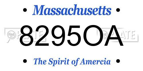 8295OA Massachusetts License Plate