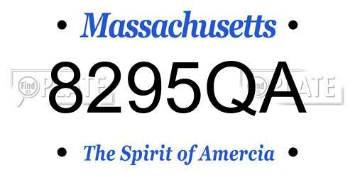 8295QA Massachusetts License Plate