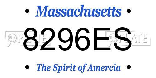 8296ES Massachusetts License Plate