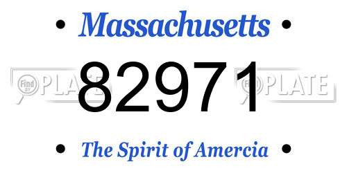 82971 Massachusetts License Plate