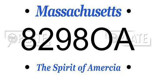 8298OA Massachusetts License Plate