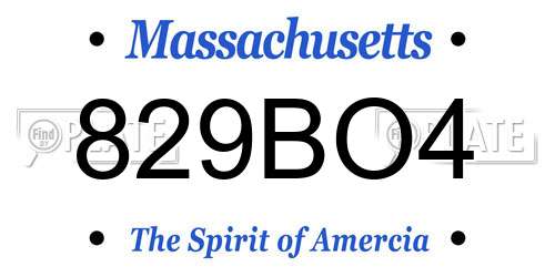 829BO4 Massachusetts License Plate