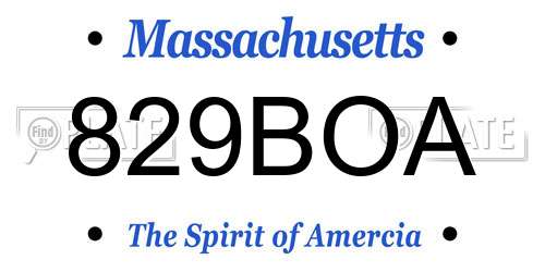 829BOA Massachusetts License Plate