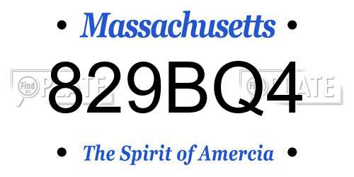 829BQ4 Massachusetts License Plate