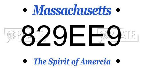 829EE9 Massachusetts License Plate