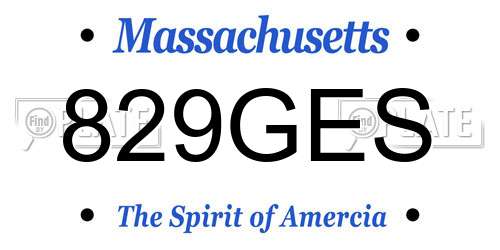 829GES Massachusetts License Plate