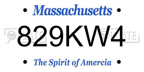 829KW4 Massachusetts License Plate