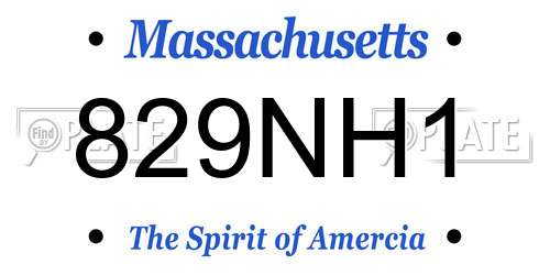 829NH1 Massachusetts License Plate