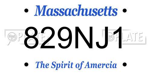 829NJ1 Massachusetts License Plate