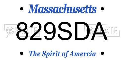 829SDA Massachusetts License Plate